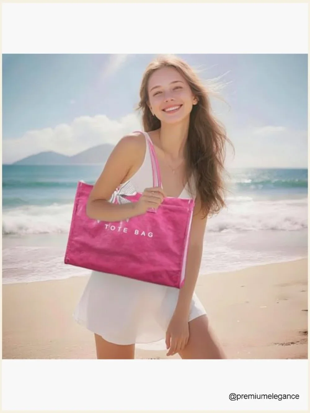 Large PVC Tote Bag for Women, Kraft Paper Print Hobo Handbag with Zipper, Work